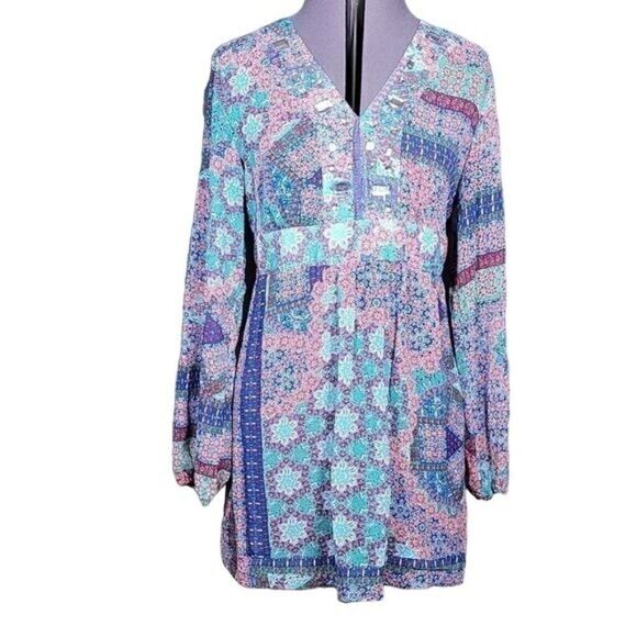 Linea Domani Long Sleeve V-neck Tunic Sz L - Picture 1 of 13